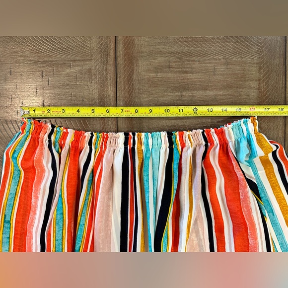 NEW Mossimo Womens Watercolor Stripe Off The Shoulder Flutter Sleeve Top ~M NWT - Picture 7 of 12